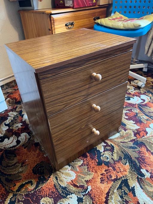 Buy & Sell Peterborough Eye - Peterborough - Photos for Retro dark wood Small mdf 3 draw side table