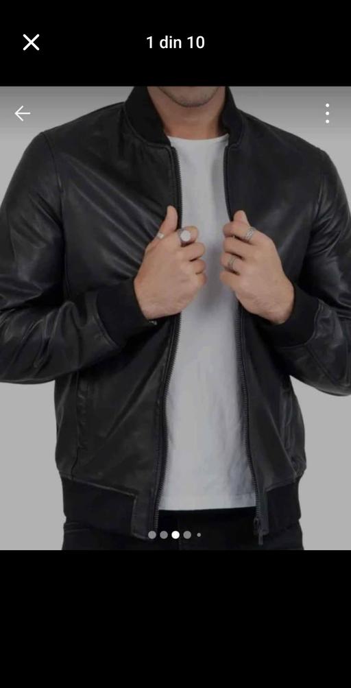 Buy & Sell West Yorkshire Bradford - Photos for Men's Black Leather Bomber Jacket