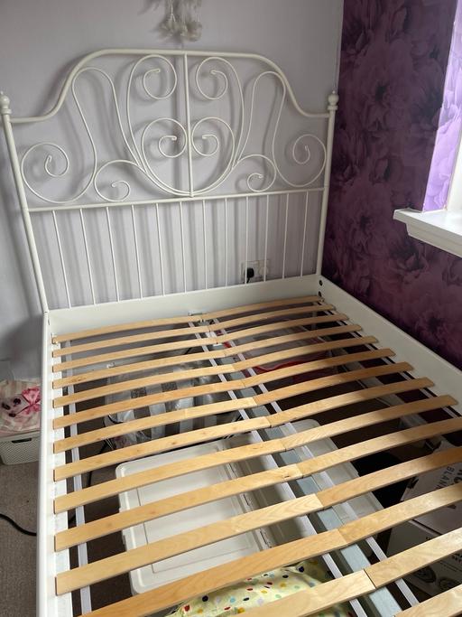 Buy & Sell West Midlands Sandwell - Photos for IKEA White Metal bed frame