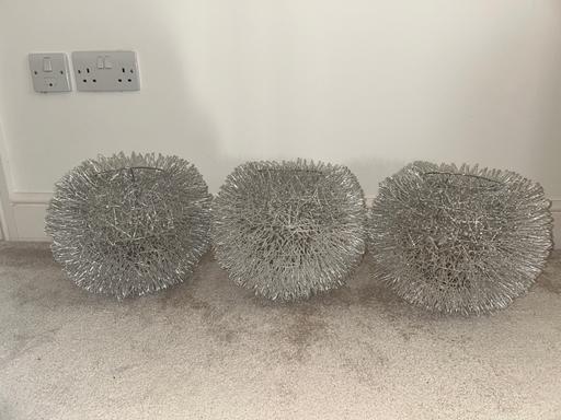 Buy & Sell Kent Maidstone - Photos for X3 silver wire “urchin ball” light shade