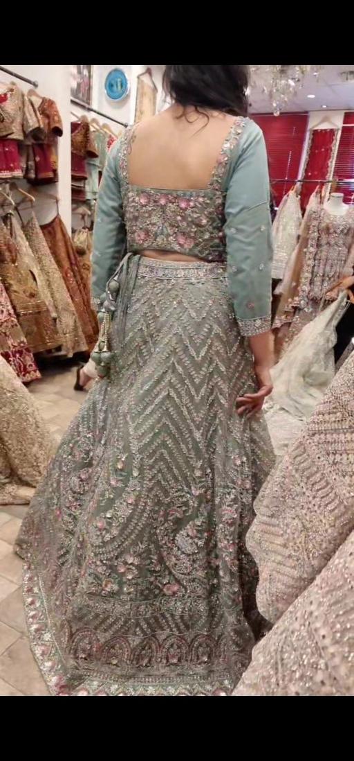 Buy & Sell West London Hillingdon - Photos for Sage Green Embroidered Lengha - size 10-14