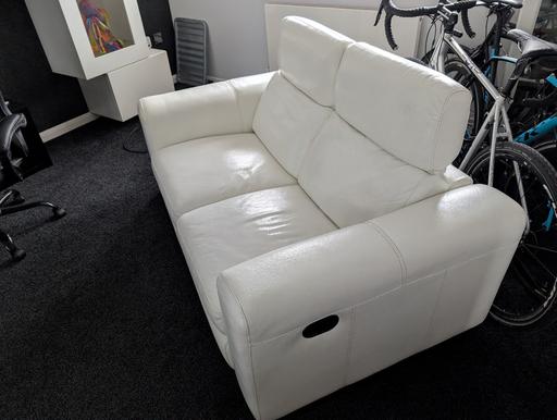 Buy & Sell Hampshire Havant - Photos for White/ Cream Manual Reclining Leather Sofa.