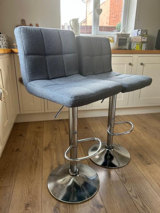 Buy & Sell Worcestershire Wychavon - Photos for Grey fabric bar stools *EVESHAM*