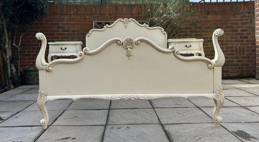 Buy & Sell Surrey Spelthorne - Photos for French Antique Double Bed & Bedside Tables