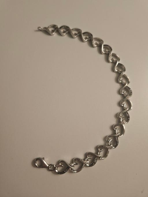 Buy & Sell Greater Manchester Bury - Photos for solid silver white and black diamond bracelet