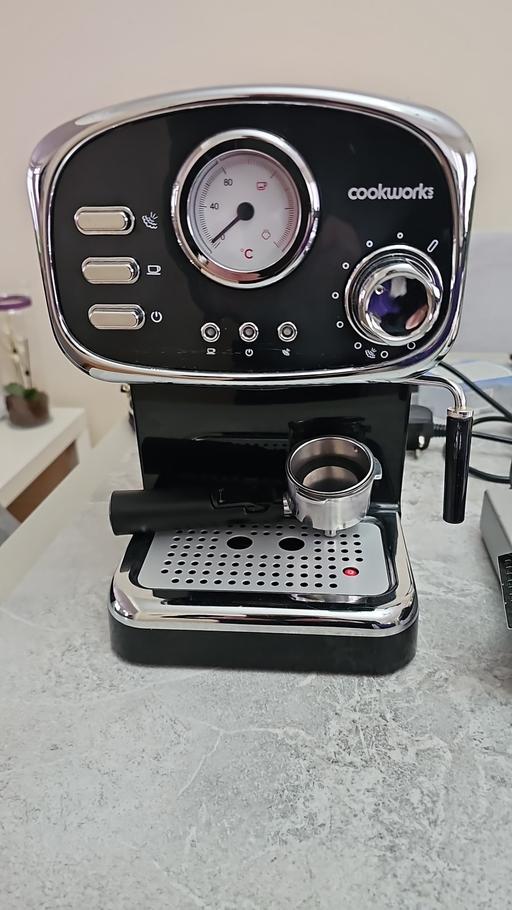 Buy & Sell North London Upper Edmonton - North London - Photos for Coffee Machine Cookworks Black Retro 15 Bar 1