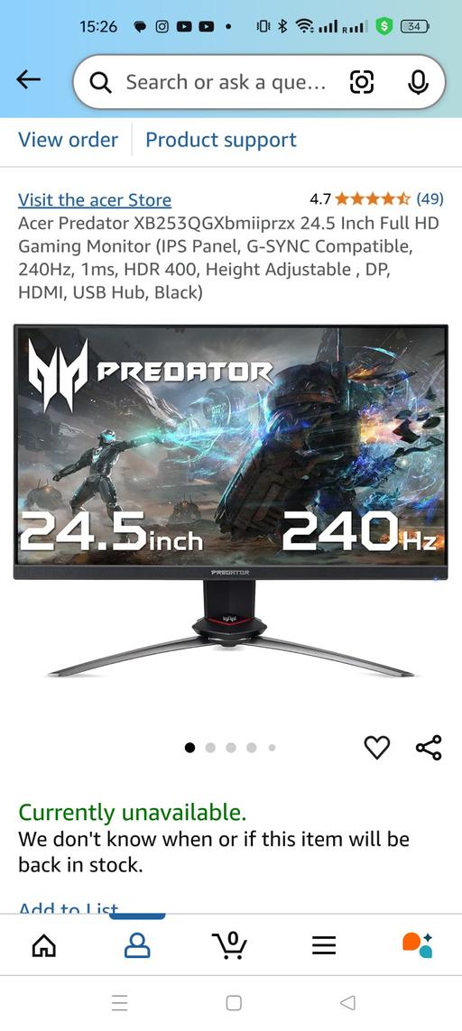 Buy & Sell West London Maida Vale - West London - Photos for Monitor Predator 4K UHD, 244Hz, 1ms