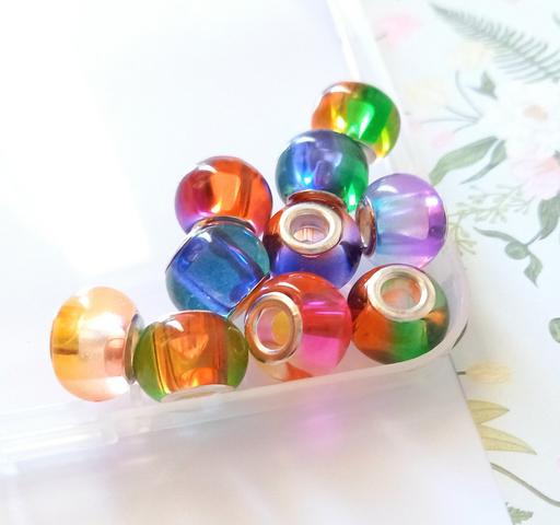 training West Sussex Chichester - Photos for 14mm Large Holed Glass Beads, Rainbow Glass R