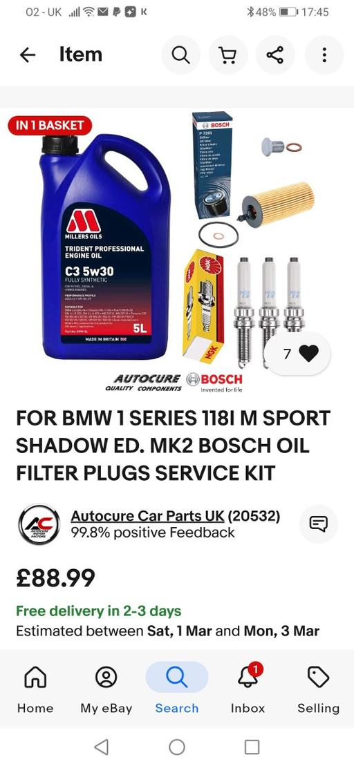 Vehicles West Midlands Wolverhampton - Photos for bmw 1 series f20 service kit