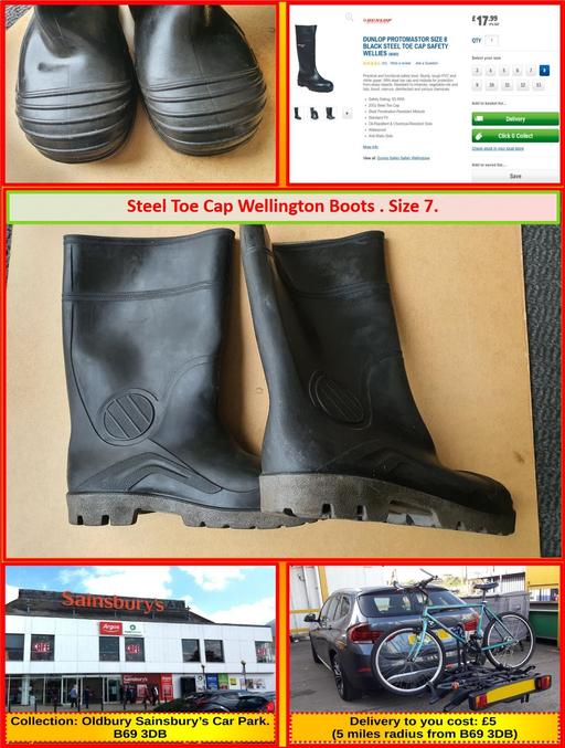 Buy & Sell West Midlands Sandwell - Photos for Steel Toe Cap Wellington Boots. Size 7.