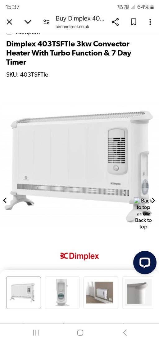 Buy & Sell West Midlands Dudley - Photos for DIMPLEX CONVECTOR HEATER WITH TURBO & TIMER