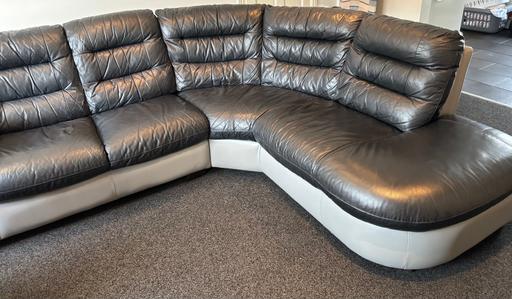 Buy & Sell Gloucestershire Forest of Dean - Photos for Black and grey leather corner sofa