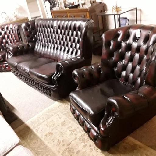 Buy & Sell Greater Manchester Tameside - Photos for Vintage oxblood CHESTERFIELD Royale suite