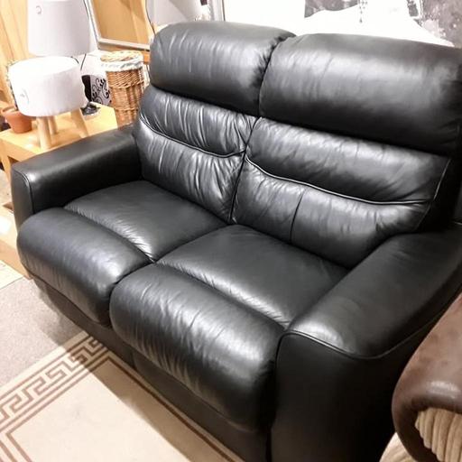 Buy & Sell Greater Manchester Tameside - Photos for Black leather Lazboy two seater sofa