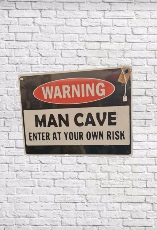 Buy & Sell Leicestershire Leicester - Photos for Industrial Style Plaque Warning Man Cave Sign