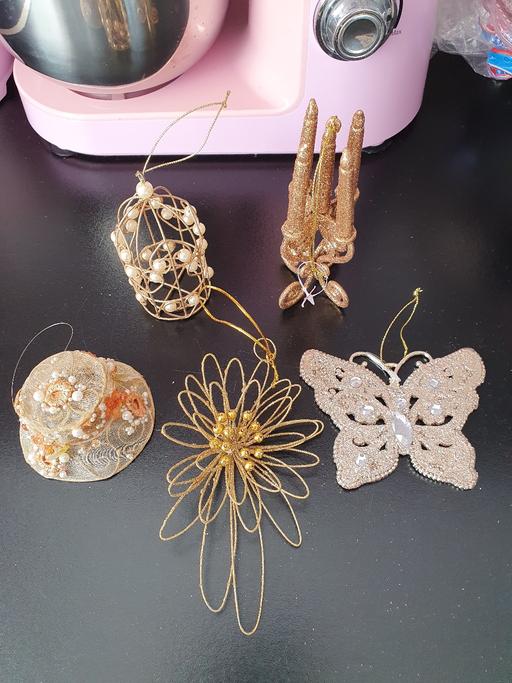 Buy & Sell West Midlands Dudley - Photos for gold Xmas decoration bundle x 5 pieces NEW
