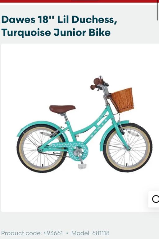 Buy & Sell South Yorkshire Sheffield - Photos for Dawes 18'' Lil Duchess, Turquoise Junior Bike