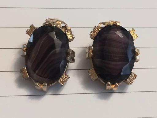 Buy & Sell Merseyside Saint Helens - Photos for vintage heavy gold plated agate glass earring