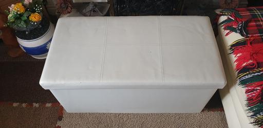 Buy & Sell West Yorkshire Leeds - Photos for CREAM SOFT LEATHER OTTERMAN STORAGE BOX