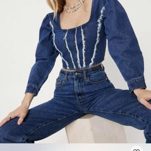 Buy & Sell Catherine-De-Barnes Solihull - Photos for Nasty Gal denim corset top - sz 14 . Tagged