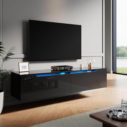 Buy & Sell West Midlands Sandwell - Photos for Black Floating TV Unit Cabinet 1400x350x300mm