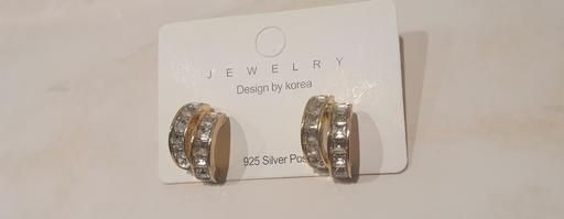 Buy & Sell South West London West Brompton - South West London - Photos for Double C Zircon Earring Gold Colour - 925 Sil