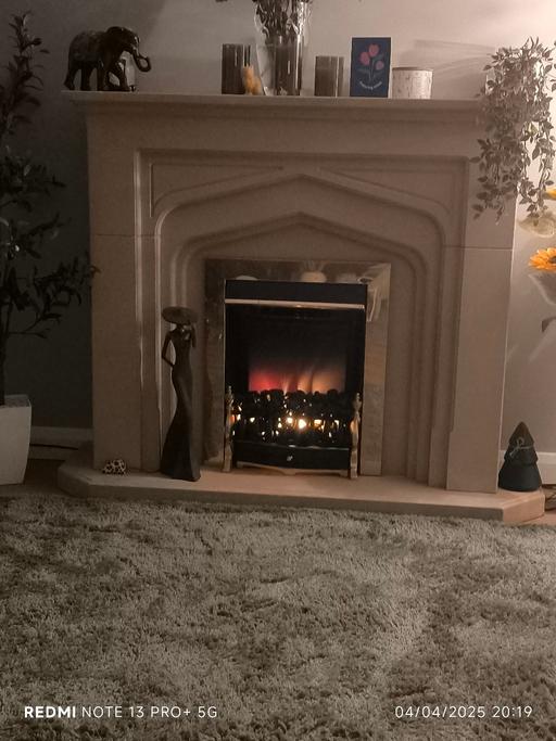 Buy & Sell Greater Manchester Bury - Photos for MDF cream fire place and surround elfire full