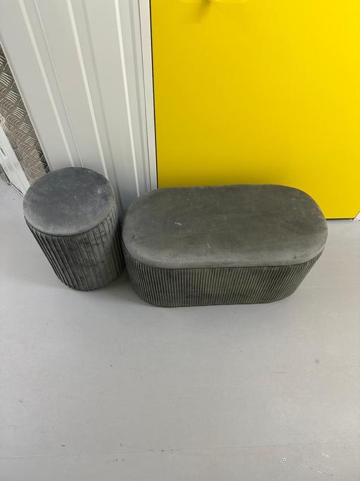 Buy & Sell North West London Park Royal - North West London - Photos for Grey Ottoman + Stool Duo