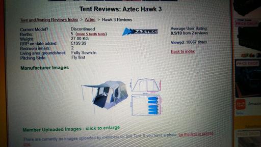 Buy & Sell West Midlands Sandwell - Photos for Aztec Hawk 3 Tent