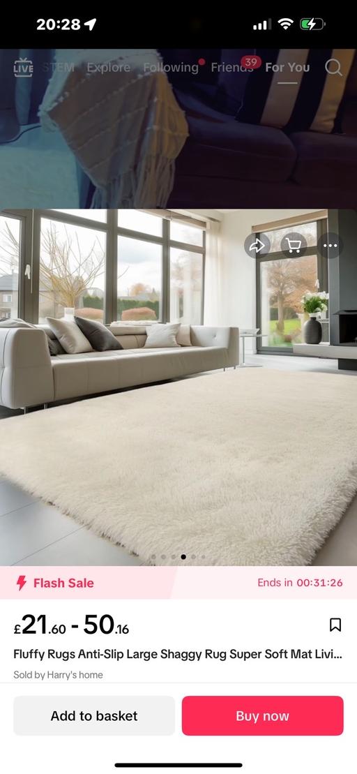 Buy & Sell South East London Thamesmead - South East London - Photos for Brand new cream rug 200/290 size
