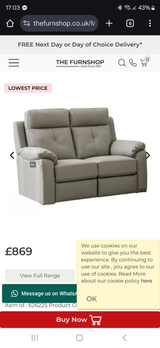 Buy & Sell West Midlands Dudley - Photos for Milano Anthracite Leather 2 Seater Electric R