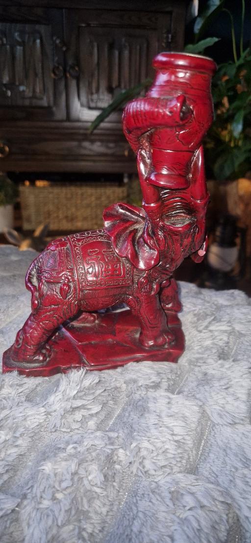 Buy & Sell Worcestershire Bromsgrove - Photos for Red Chinese Heavy Resin Elephant Ornament. Sm