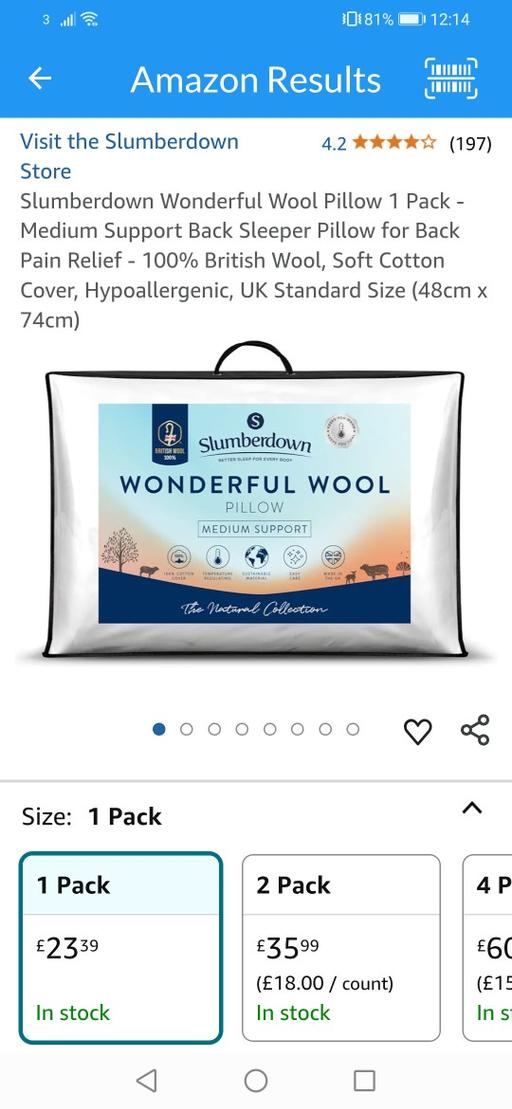 Buy & Sell West Midlands Wolverhampton - Photos for New Slumberdown wonderful wool pillow