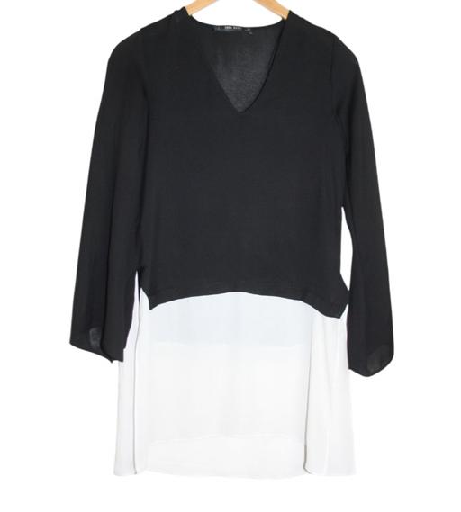 Buy & Sell North West London Chalk Farm - North West London - Photos for Zara black & white long sleeve blouse size XS