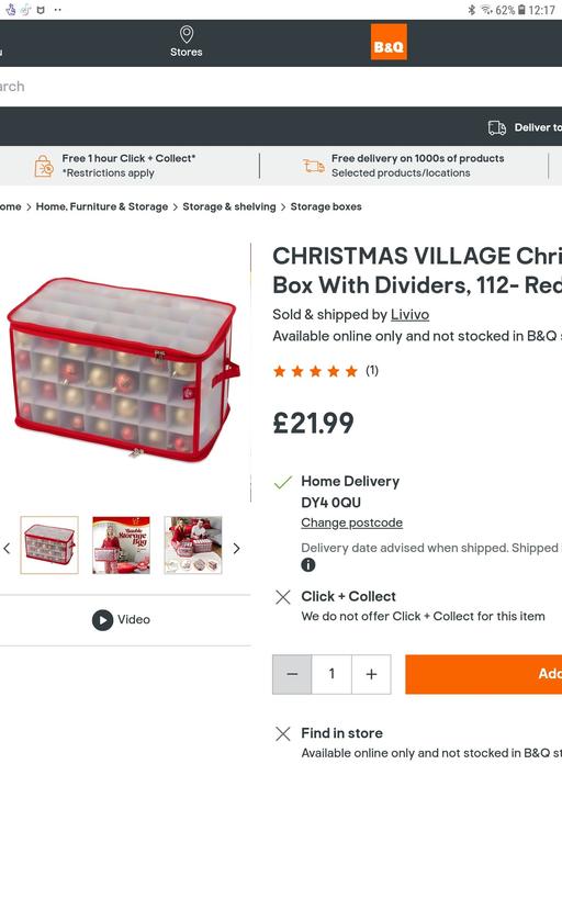 Buy & Sell West Midlands Sandwell - Photos for Christmas bauble storage box