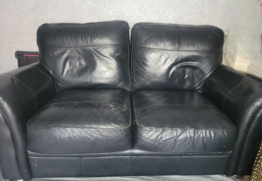 Buy & Sell Lancashire Blackburn with Darwen - Photos for Two Seater Black Leather Sofa