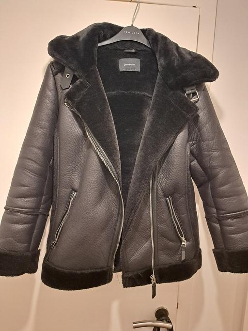 Buy & Sell South East London Greenwich - Photos for Faux leather aviator jacket in black S - Stra