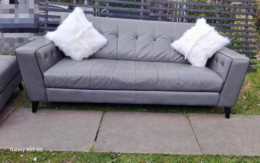 Buy & Sell West Midlands Wolverhampton - Photos for Grey DFS Leather 3 seater sofa..