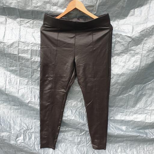 Buy & Sell West Midlands Dudley - Photos for M&S Faux Leather Brown Trousers 14 Regular