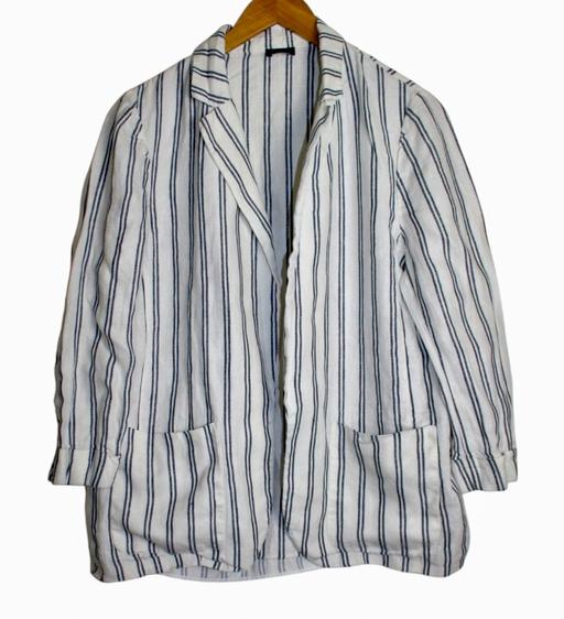 Buy & Sell North West London Chalk Farm - North West London - Photos for M&S white & blue striped linen jacket size 14
