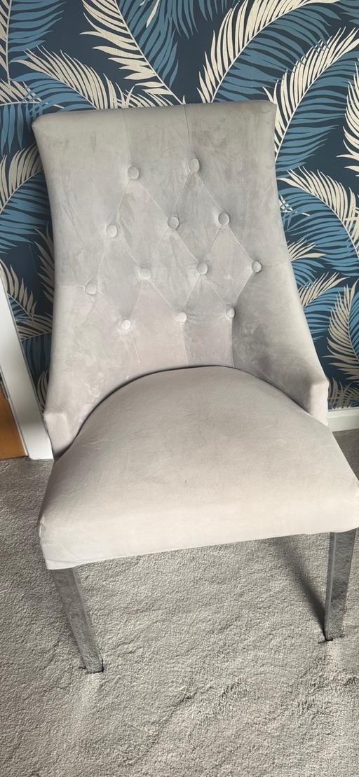 Buy & Sell Greater Manchester Stockport - Photos for Grey velvet knocker back chair