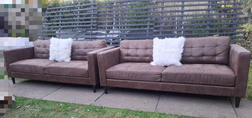 Buy & Sell West Midlands Wolverhampton - Photos for Brown Suede Sofas..3+3.. Delivery 🚚 Availabl