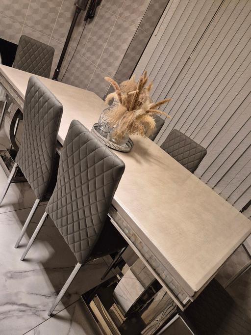 Buy & Sell West Midlands Birmingham - Photos for Louis Grey Marble and Chrome Dining Table