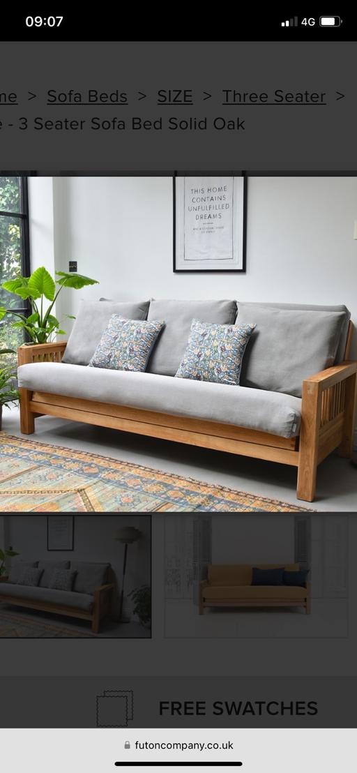 Buy & Sell West London Hounslow - Photos for Futon Company Oke 3 Seater Sofa Bed Solid Oak