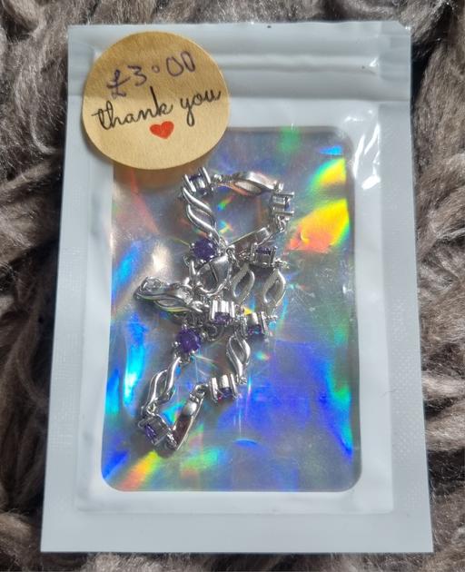 Buy & Sell West Yorkshire Kirklees - Photos for Silver and Purple Gemstone Bracelet
