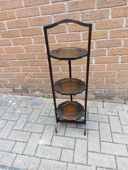 Buy & Sell West Midlands Birmingham - Photos for Vintage oak cake or plant stand, foldable