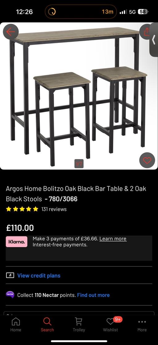 Buy & Sell South East London Deptford - South East London - Photos for Black bar table & 2 chairs