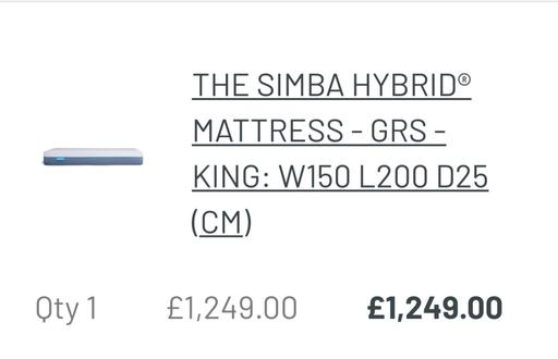 Buy & Sell Slough Chalvey - Slough - Photos for Simba Hybrid Mattress - King Size