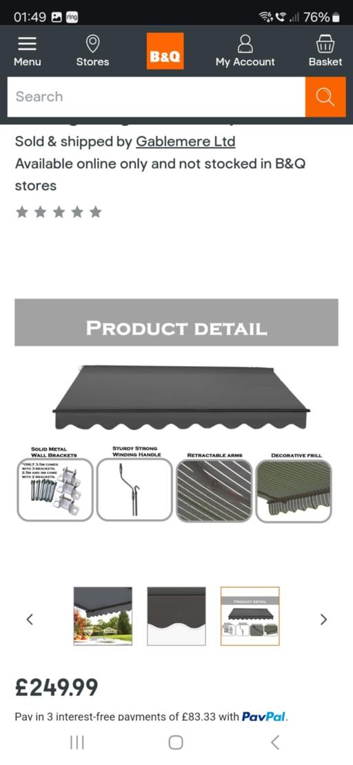 Buy & Sell West Midlands Dudley - Photos for Easy Fit Deluxe 2.5 x 2m Grosvenor Awning, 28