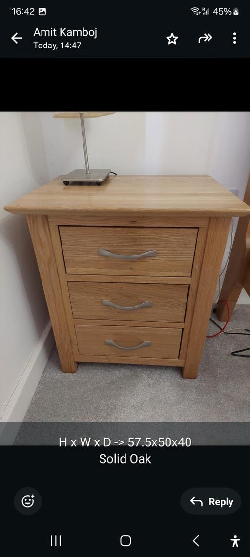 Buy & Sell Hertfordshire Broxbourne - Photos for Dreams Solidwood Bedside Oakwood Tables 2